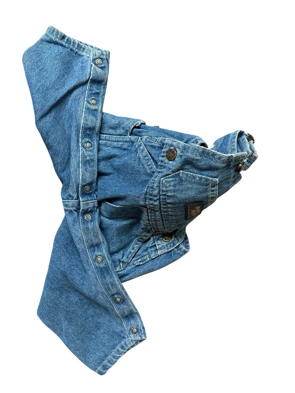 Vintage Kids Unisex Oshkosh B’Gosh Faded Denim Vestbak Overalls Size 18 Months